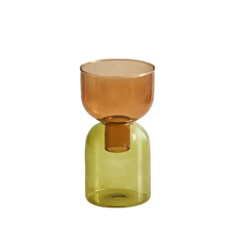 Pink Two-Part Glass Vase Set