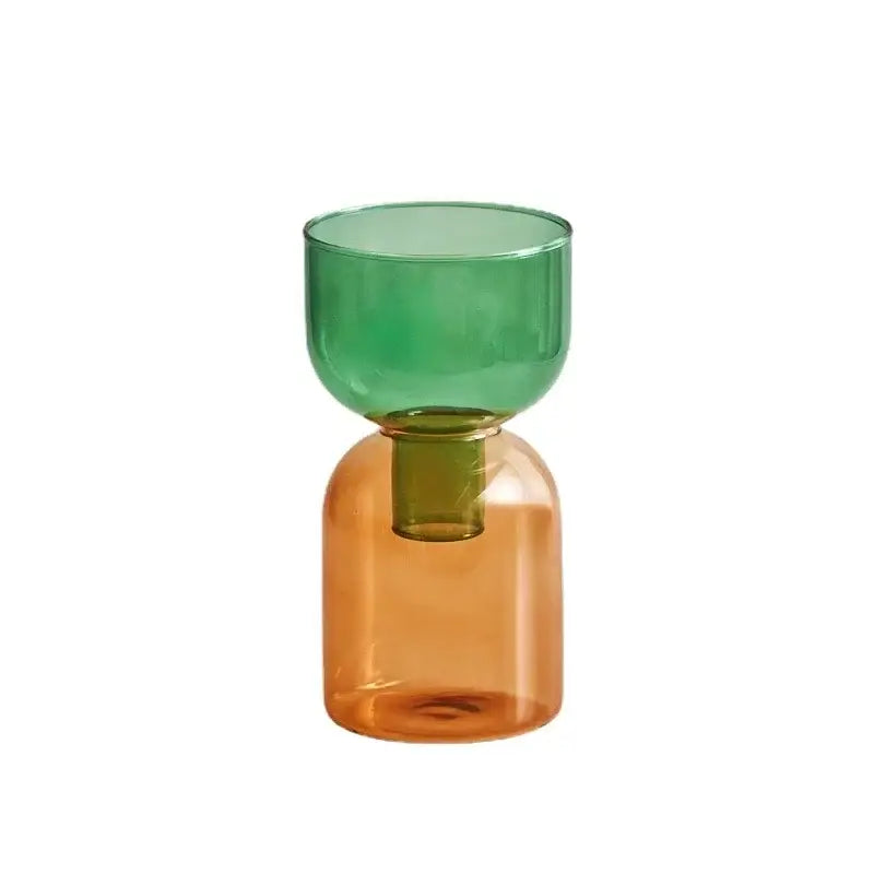 Pink Two-Part Glass Vase Set