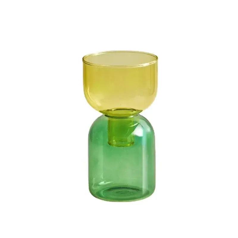 Pink Two-Part Glass Vase Set