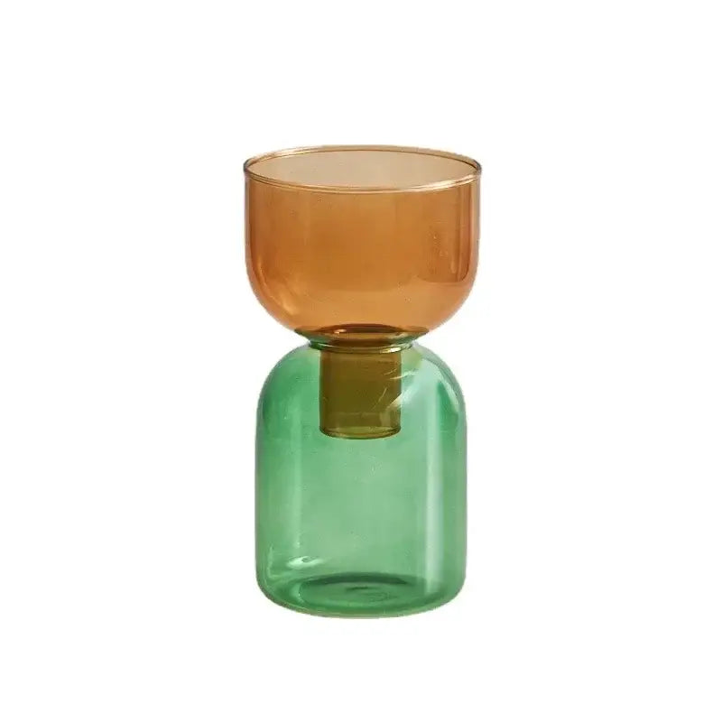 Pink Two-Part Glass Vase Set