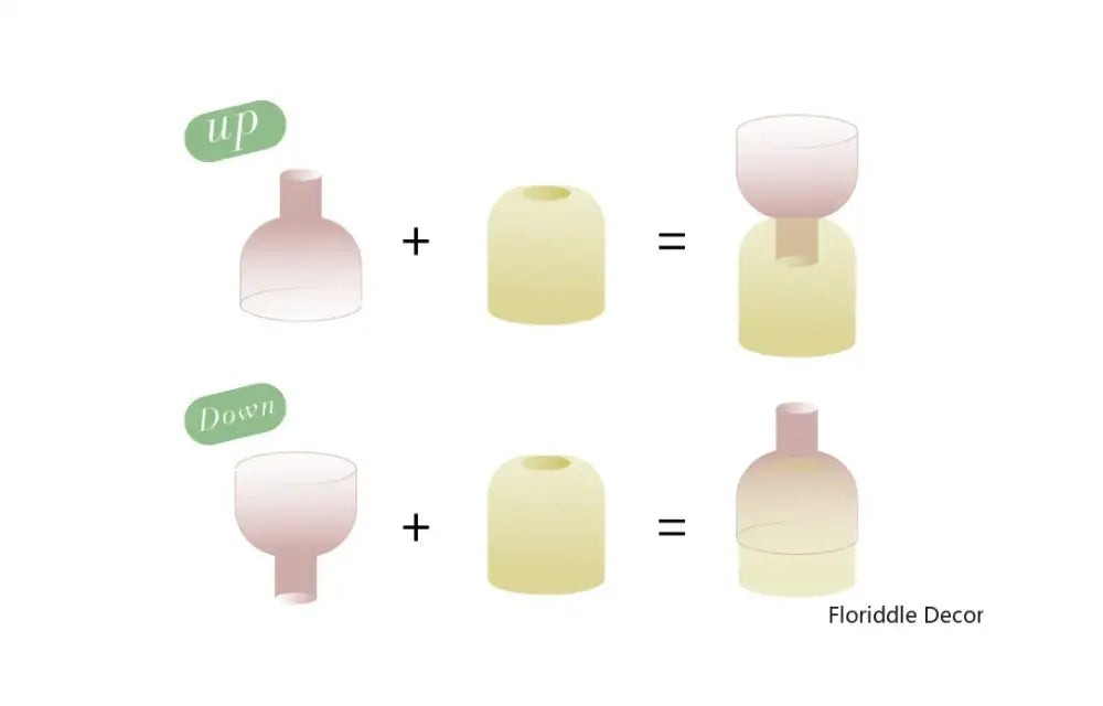 Pink Two-Part Glass Vase Set