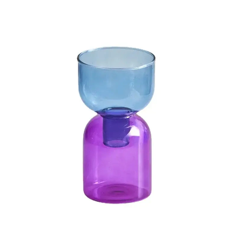 Pink Two-Part Glass Vase Set