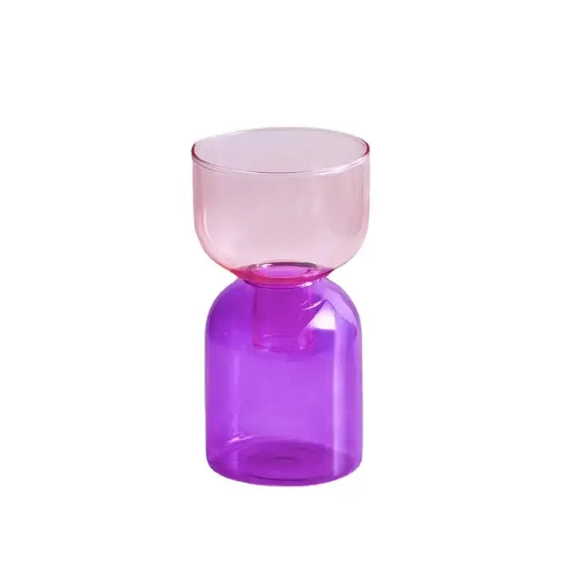 Pink Two-Part Glass Vase Set