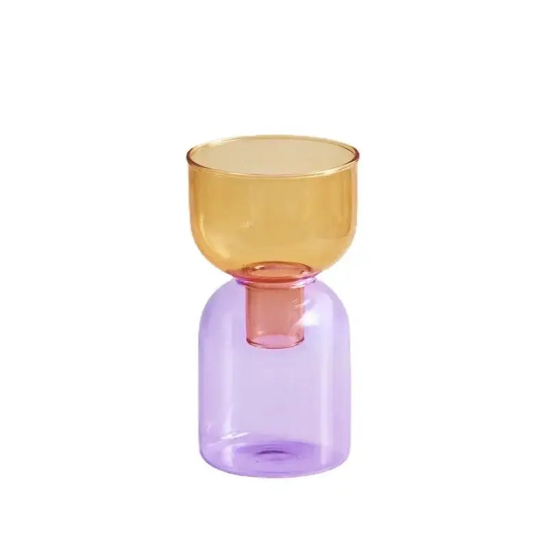 Pink Two-Part Glass Vase Set