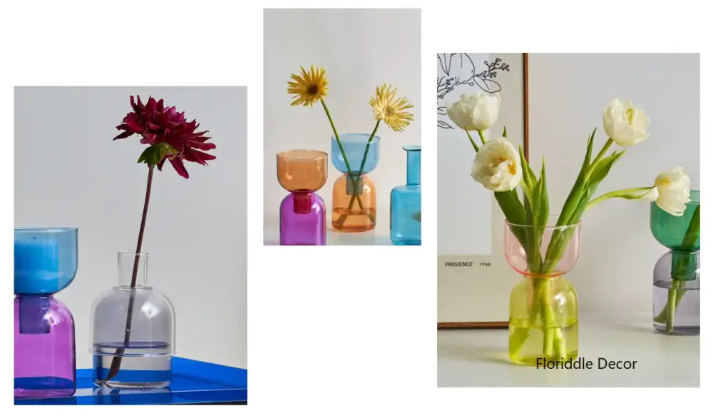 Pink Two-Part Glass Vase Set