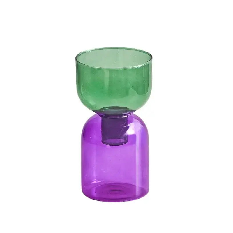 Pink Two-Part Glass Vase Set