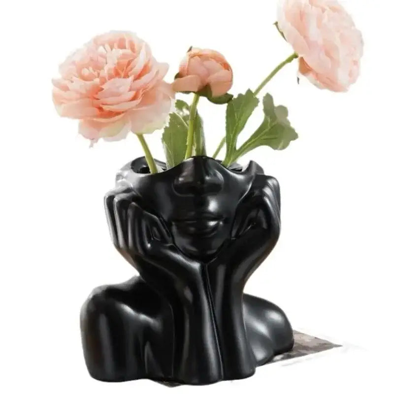 White Human Body Resin Vase