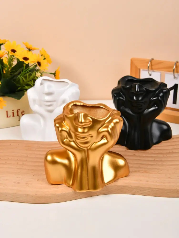 White Human Body Resin Vase