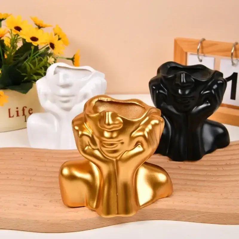 White Human Body Resin Vase