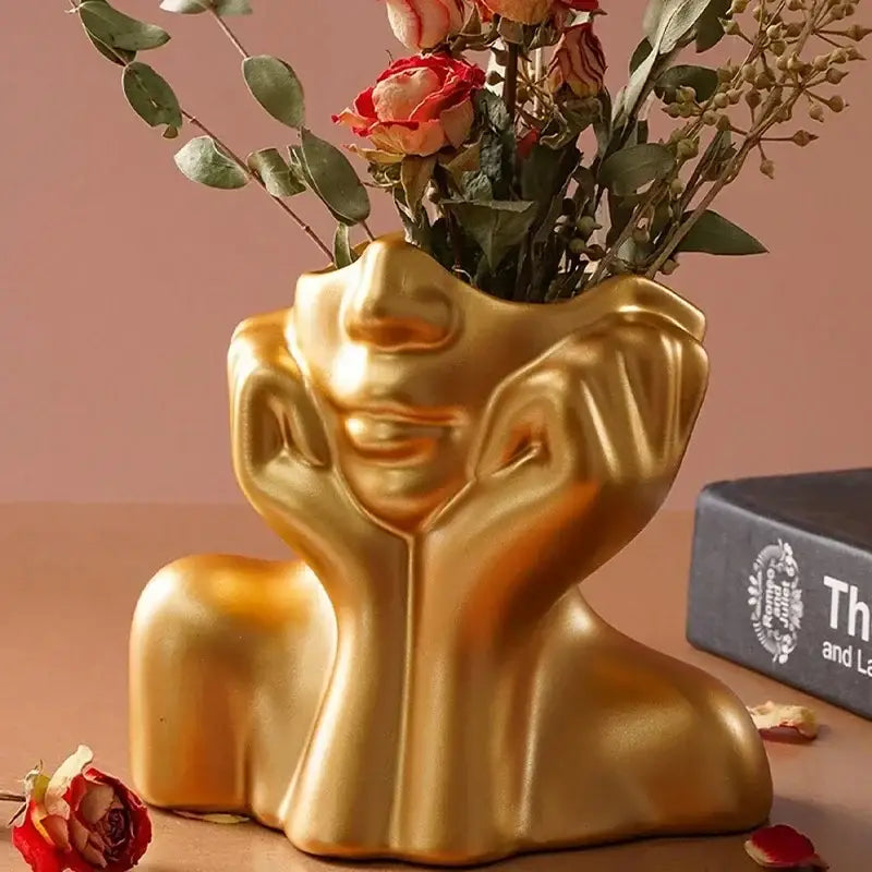 White Human Body Resin Vase