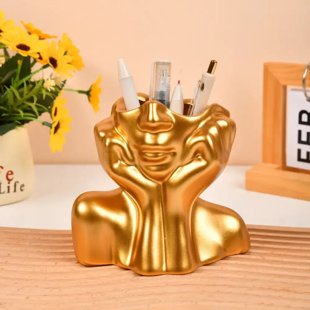 White Human Body Resin Vase