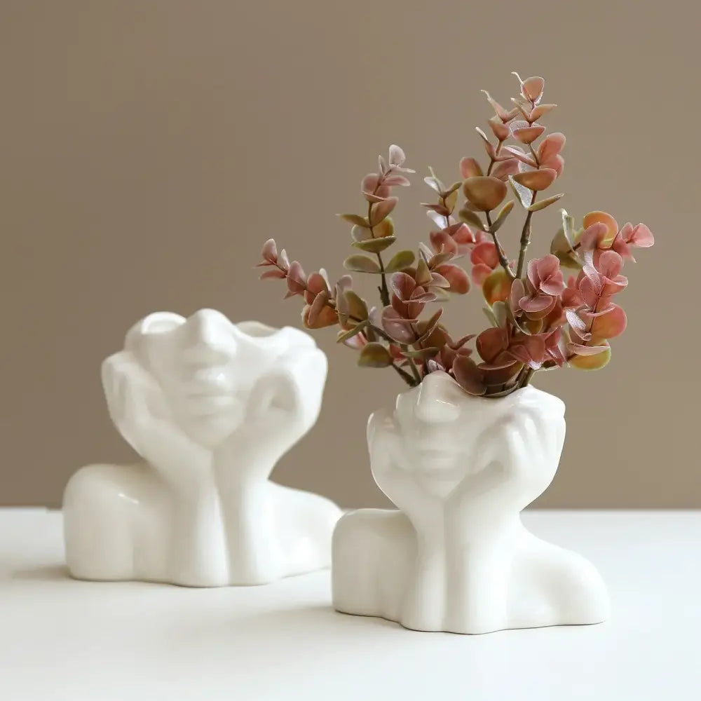 White Human Body Resin Vase