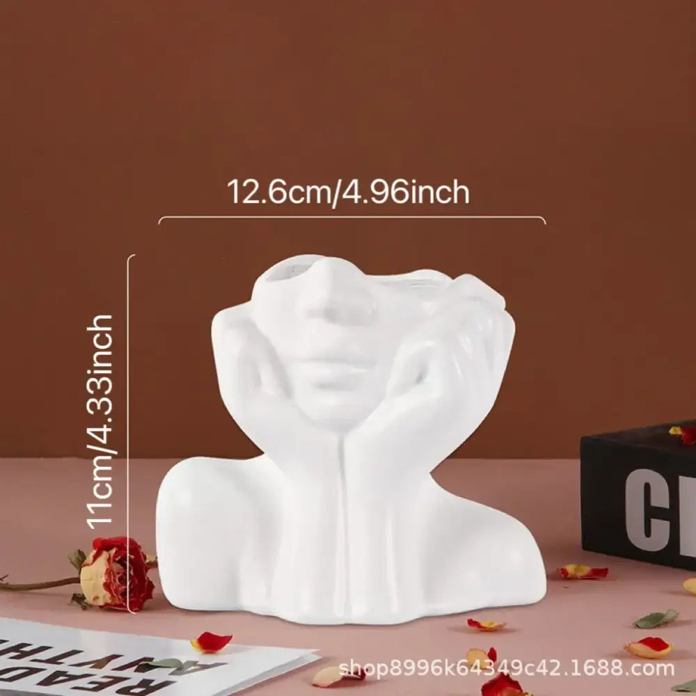 White Human Body Resin Vase