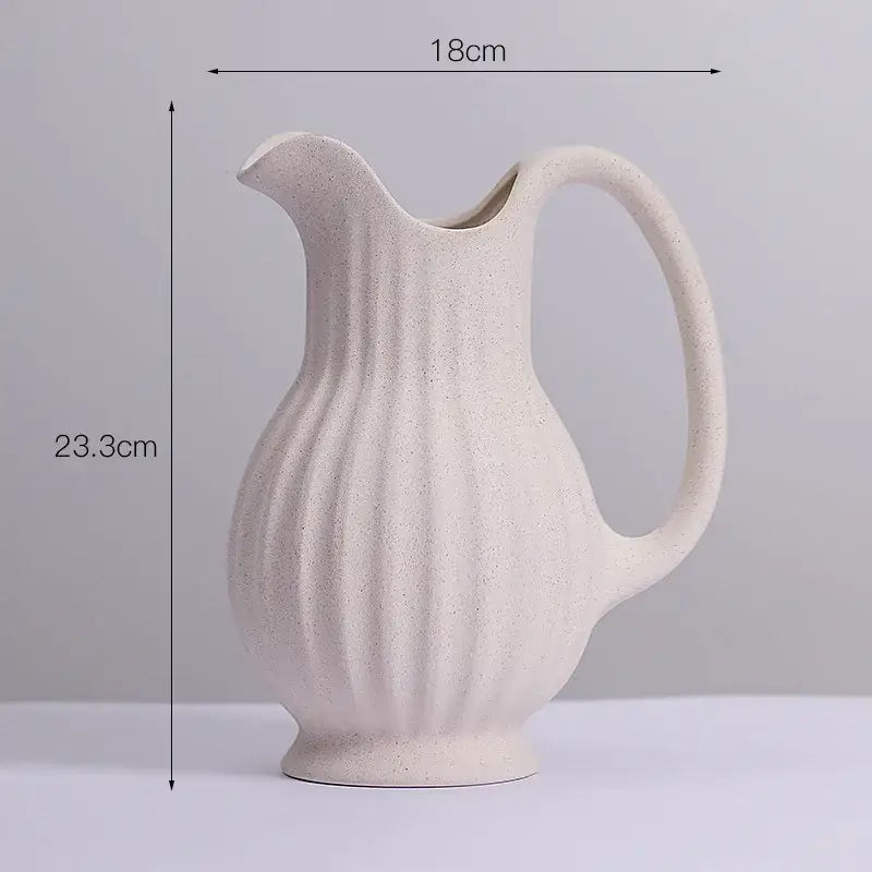 Cream Ceramic Spiral Vase