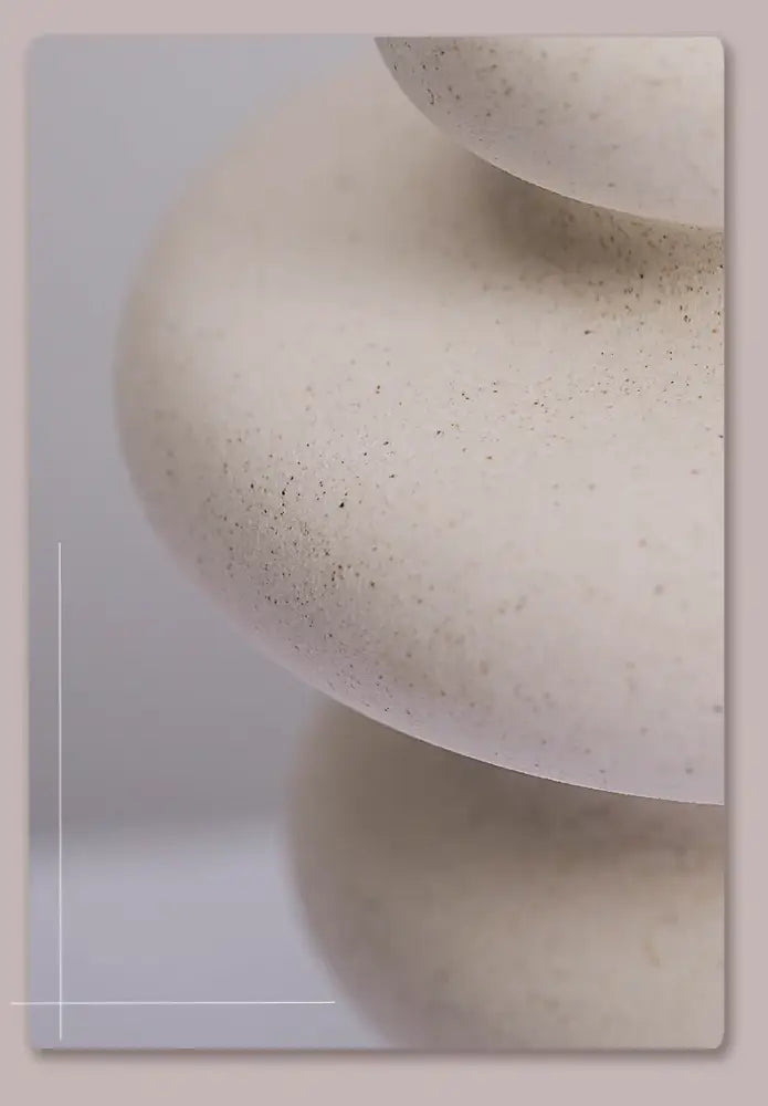 Cream Ceramic Spiral Vase
