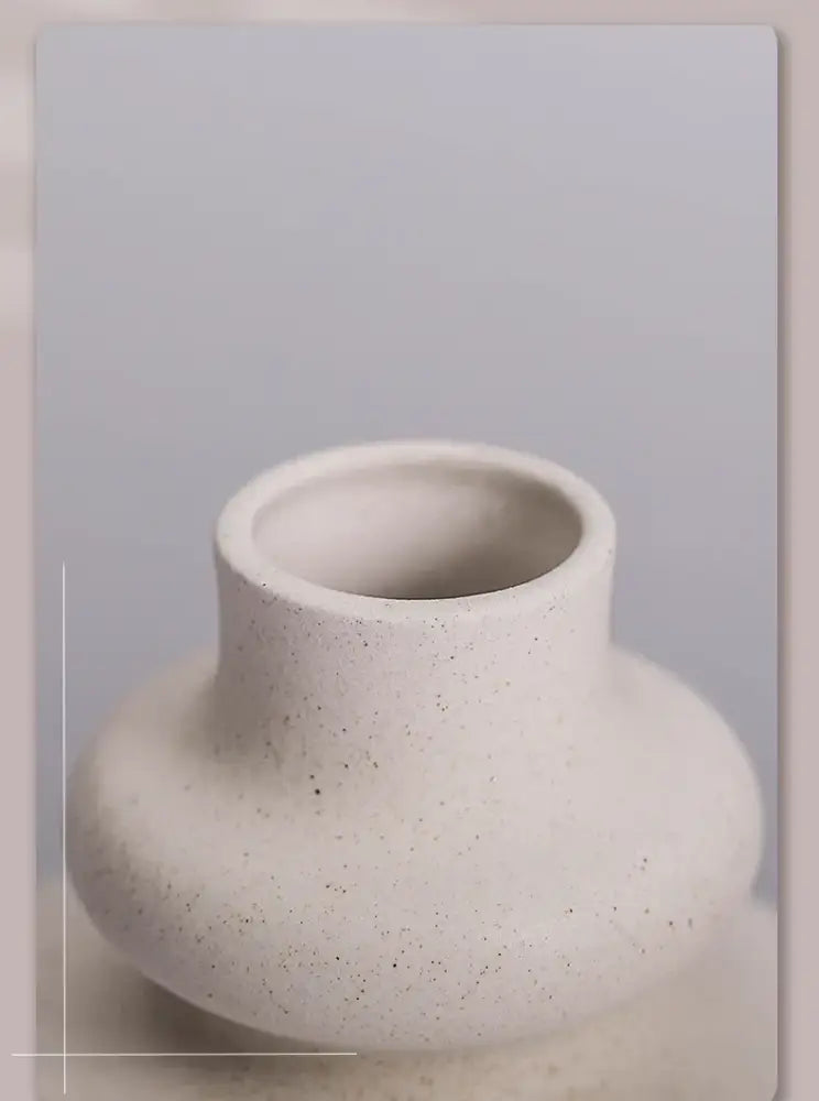 Cream Ceramic Spiral Vase