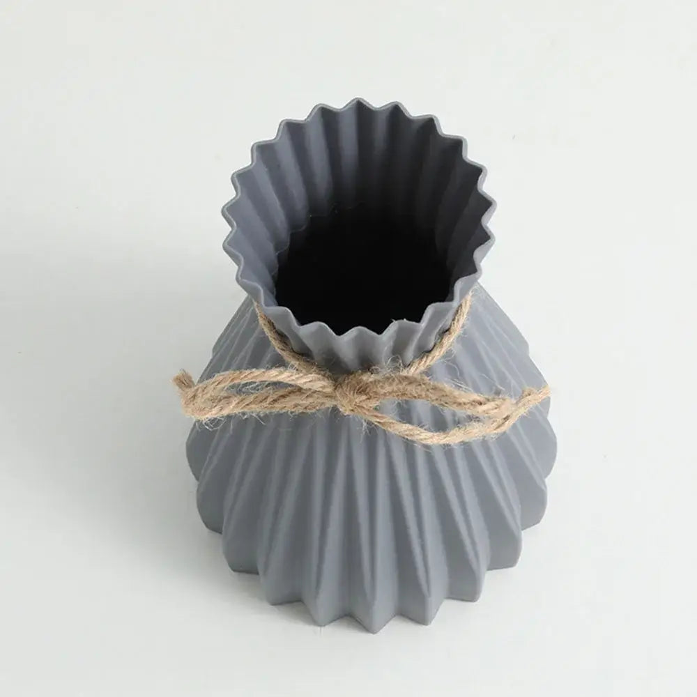 Pleated Ceramic Flower Vase