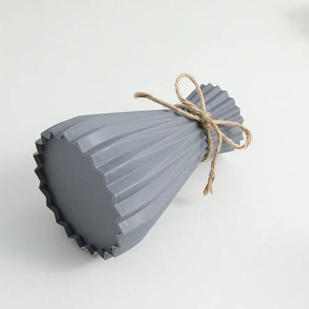 Pleated Ceramic Flower Vase