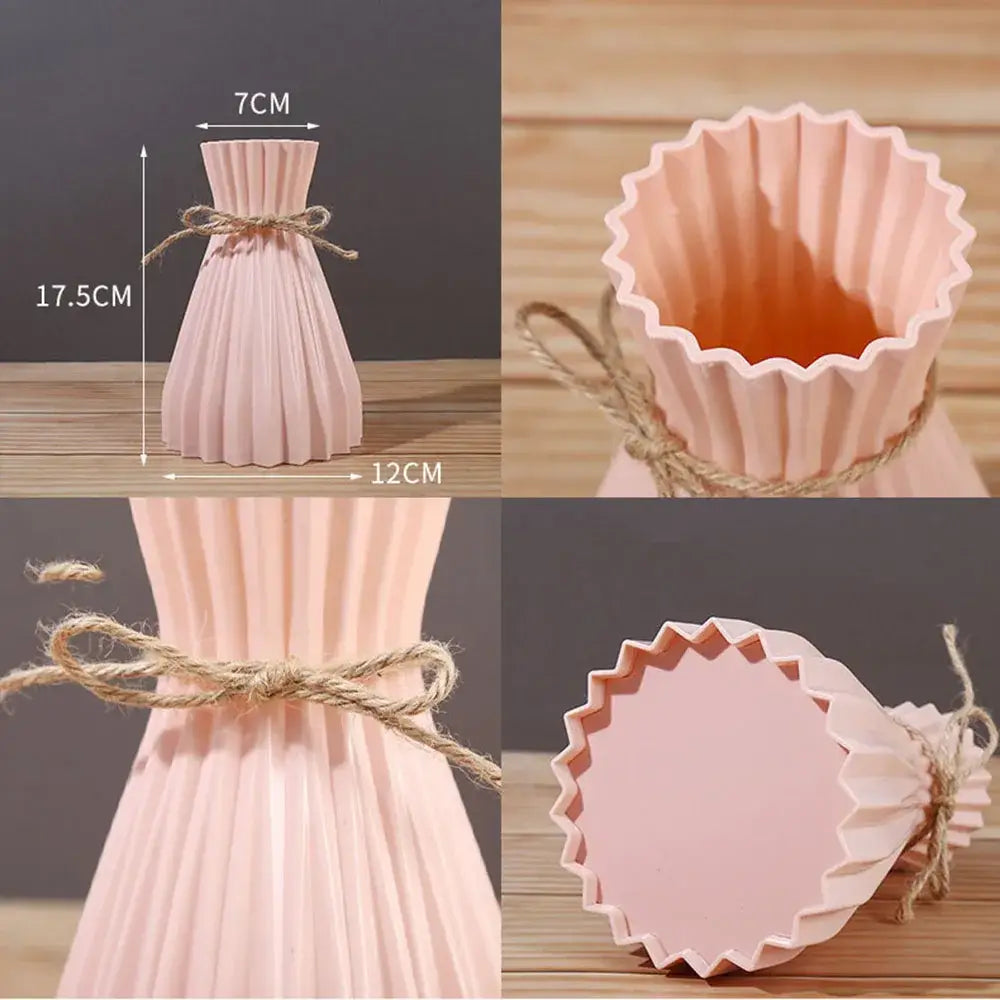 Pleated Ceramic Flower Vase