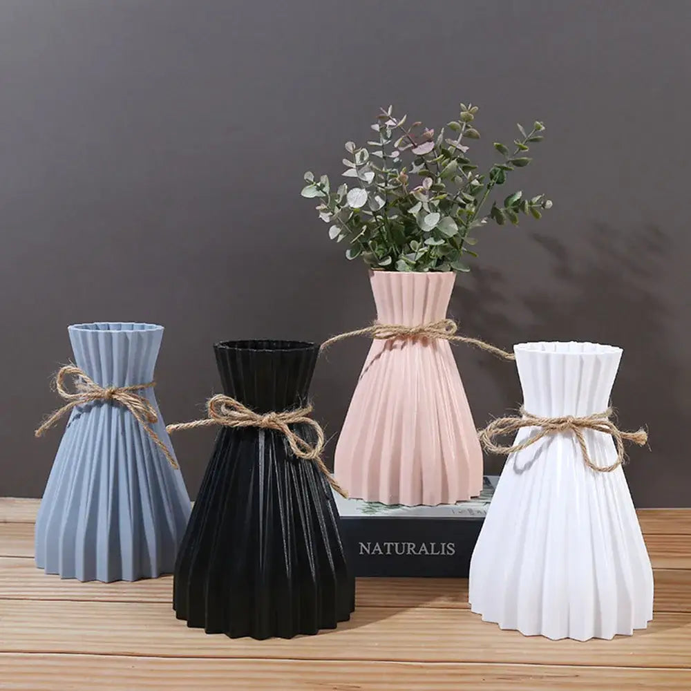 Pleated Ceramic Flower Vase