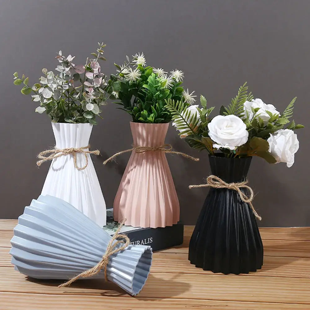Pleated Ceramic Flower Vase