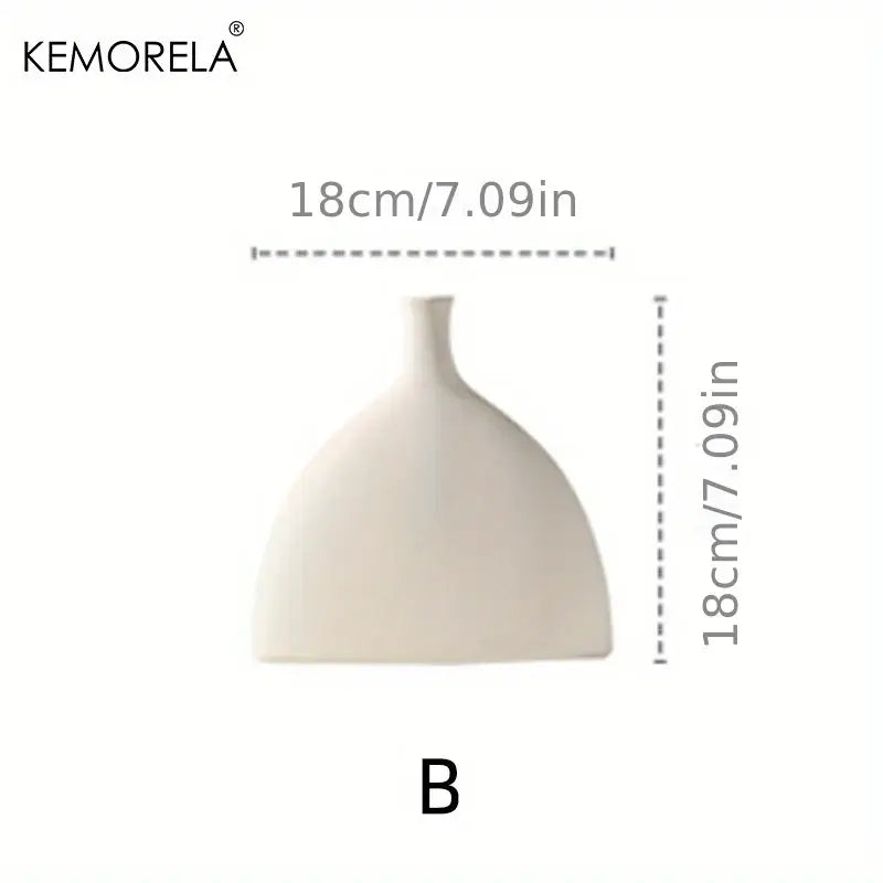 White Nordic Ceramic Vase Circular Hollow Design