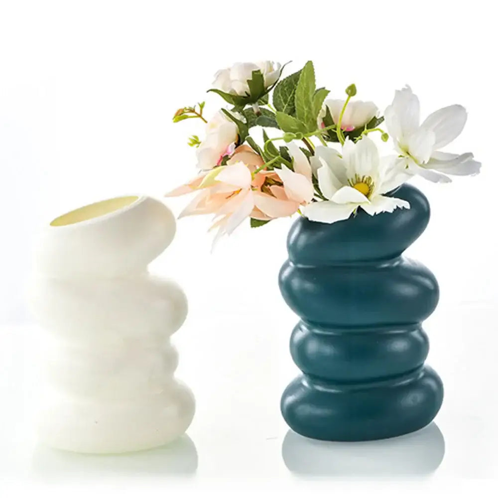 White Stacked Ceramic Vase
