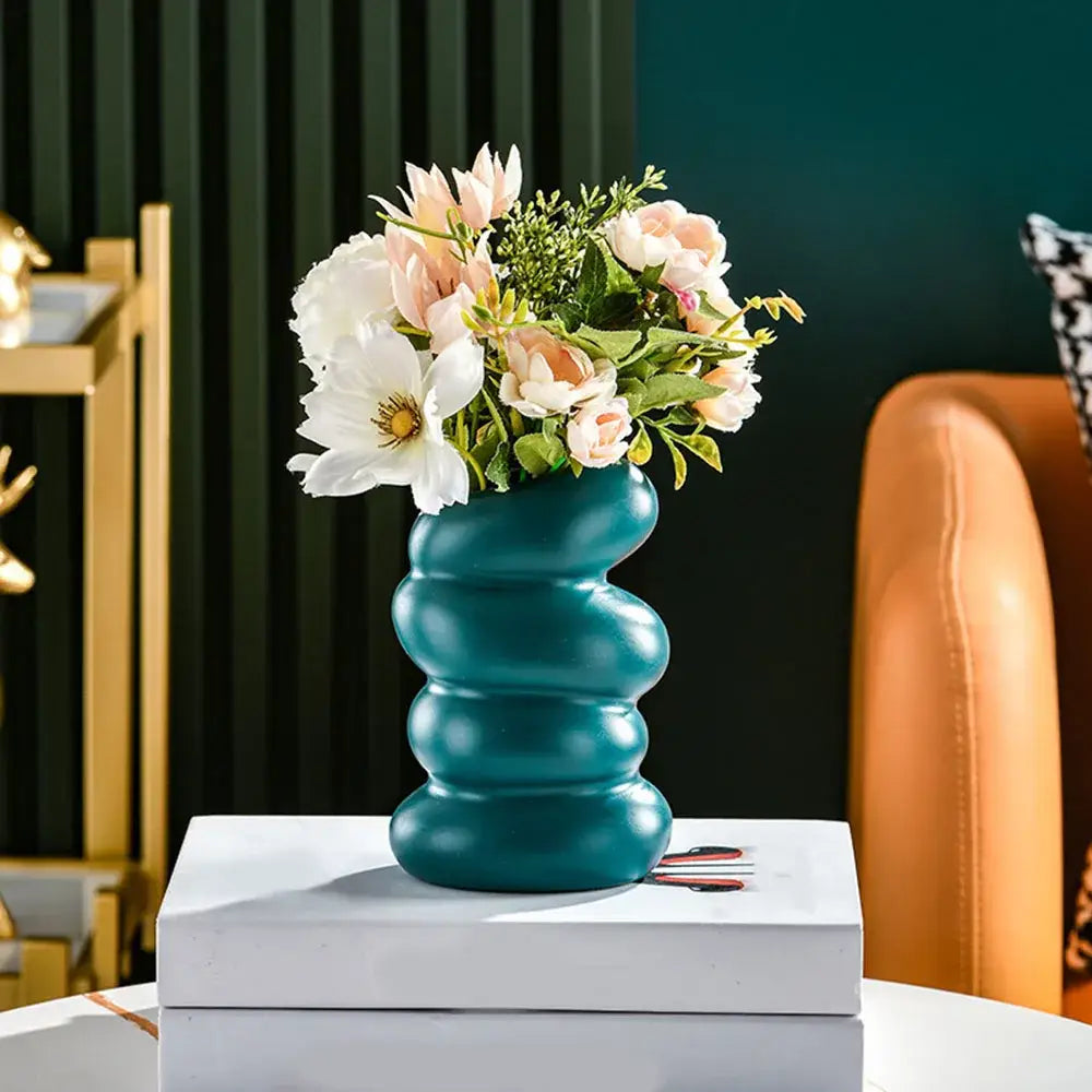 White Stacked Ceramic Vase