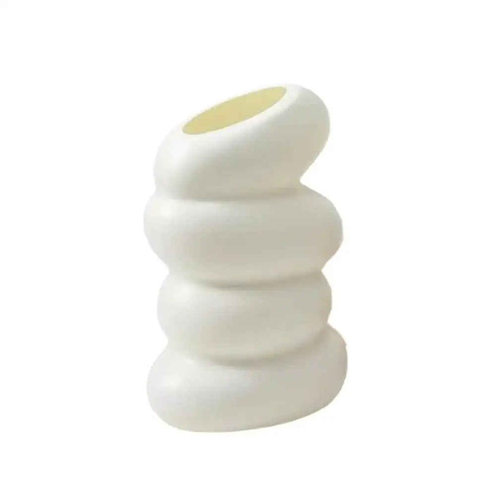 White Stacked Ceramic Vase