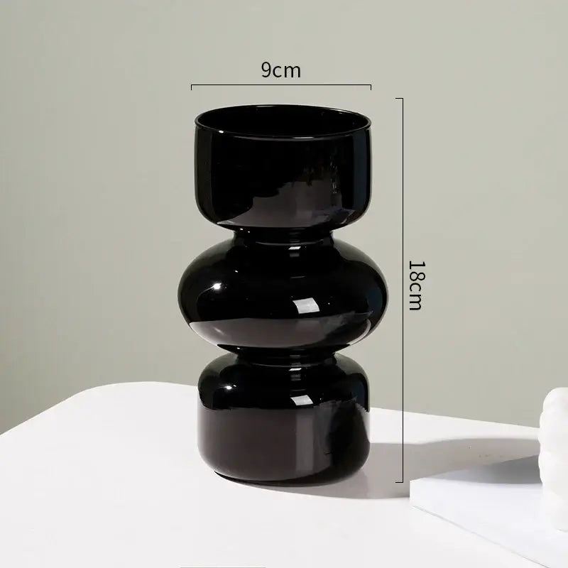 Black Stacked Ceramic Vase
