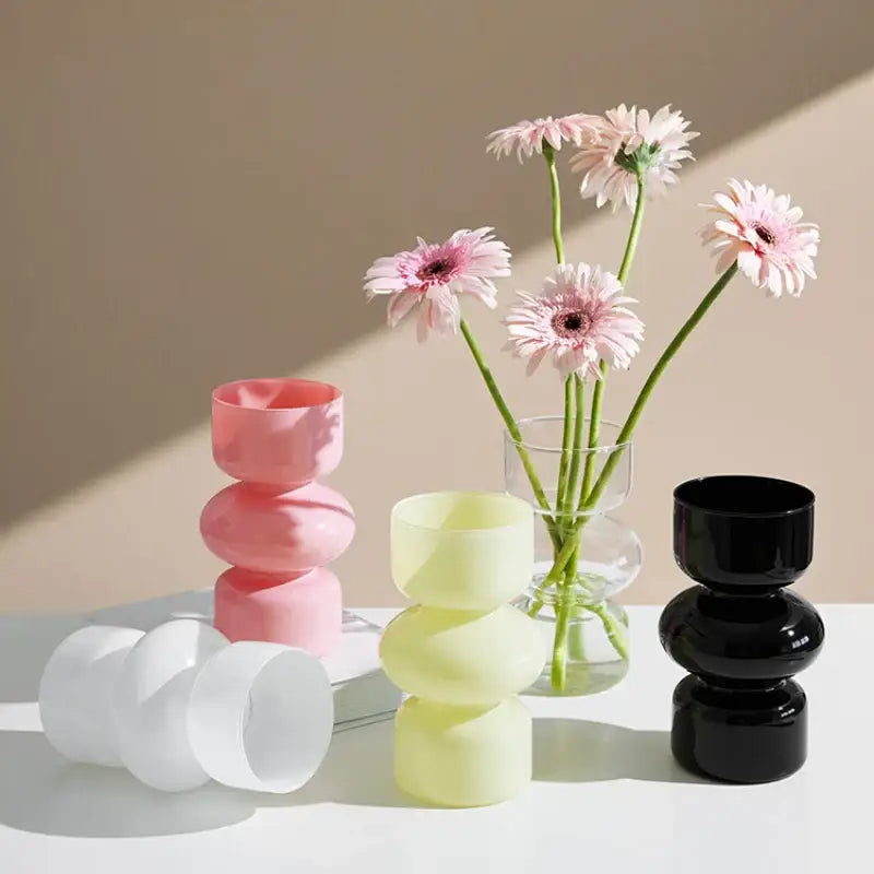 Black Stacked Ceramic Vase