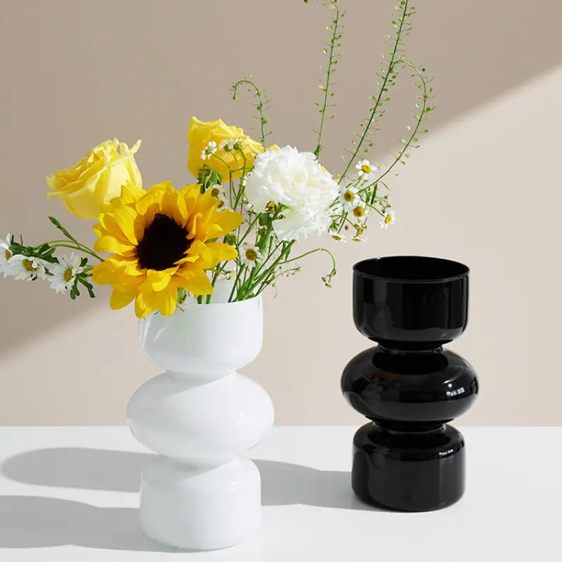 Black Stacked Ceramic Vase