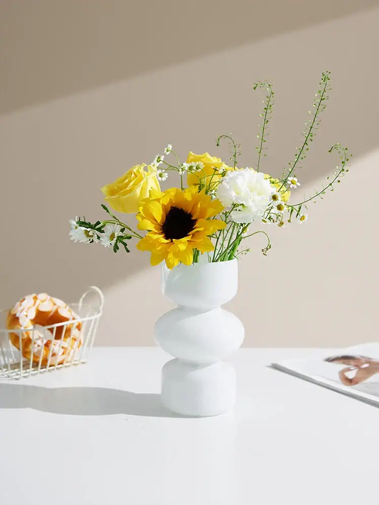 Black Stacked Ceramic Vase