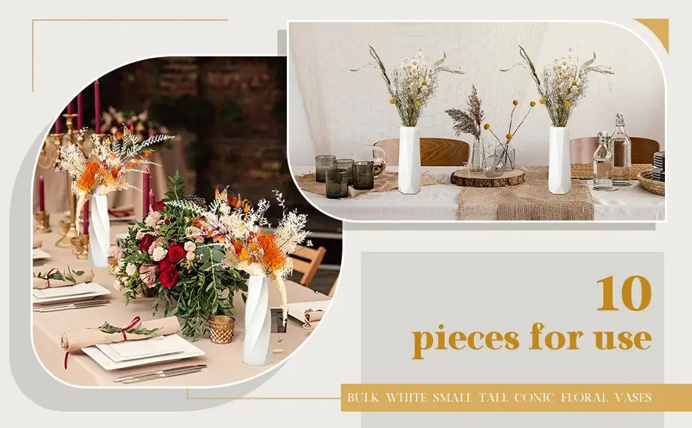 White Twisted Plastic Vases
