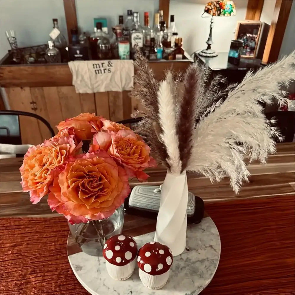 White Twisted Plastic Vases