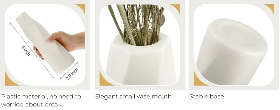 White Twisted Plastic Vases