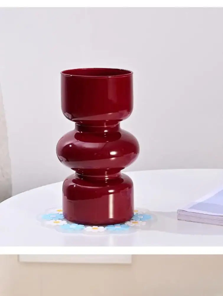 Red Blue Glass Vase