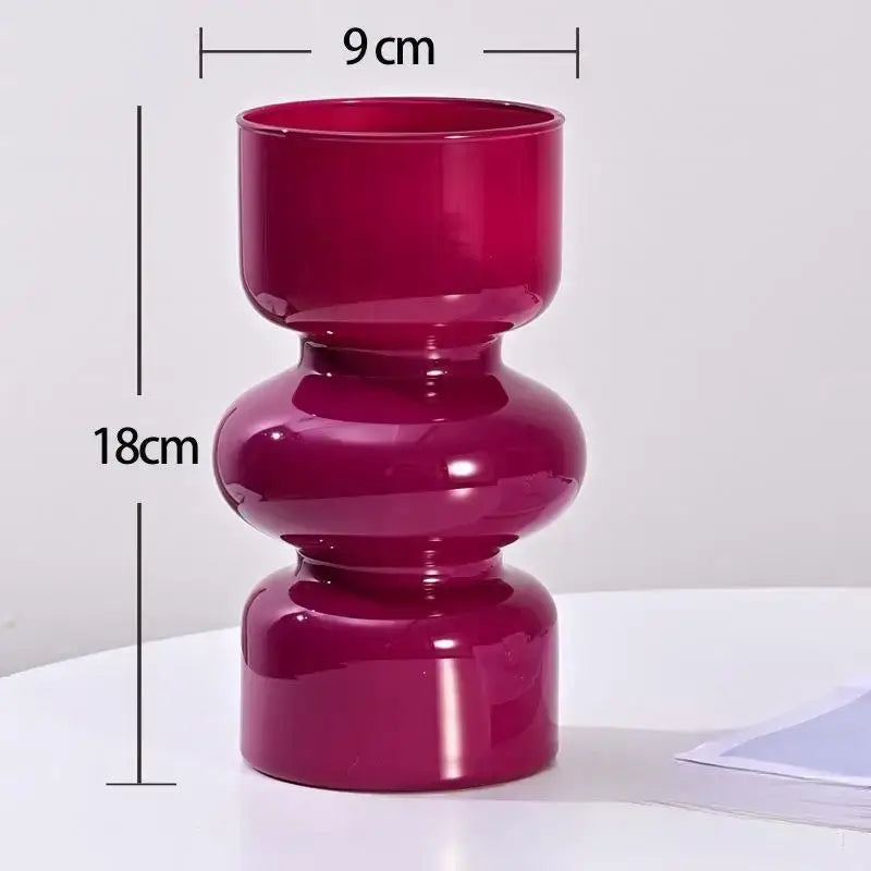 Red Blue Glass Vase