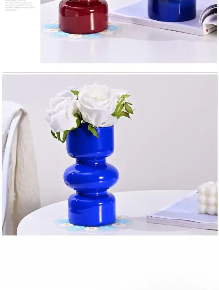 Red Blue Glass Vase