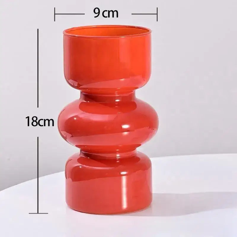 Red Blue Glass Vase