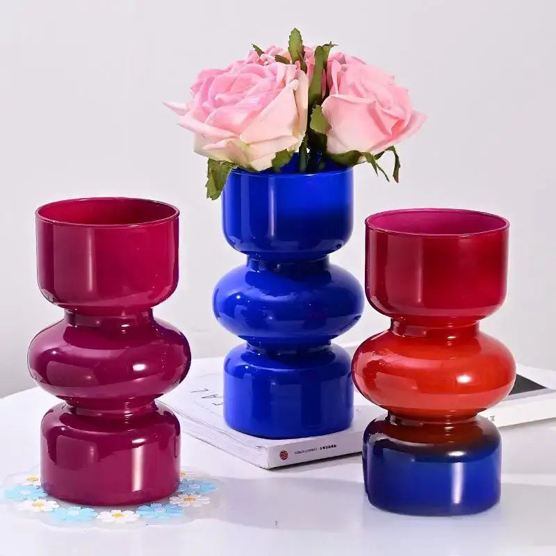 Red Blue Glass Vase