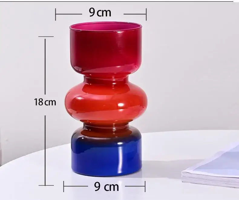 Red Blue Glass Vase