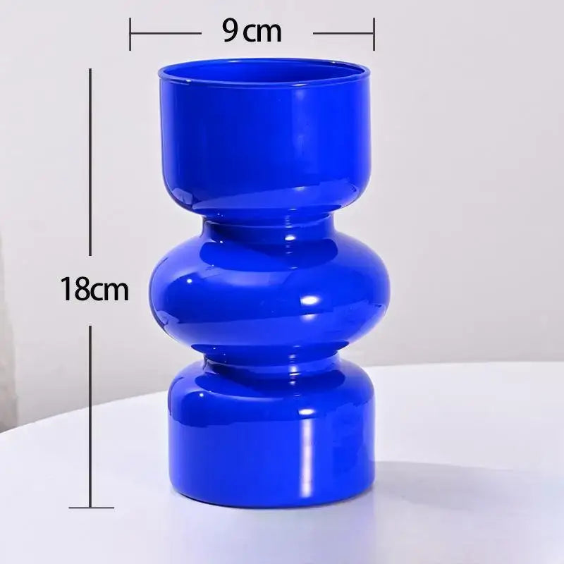 Red Blue Glass Vase
