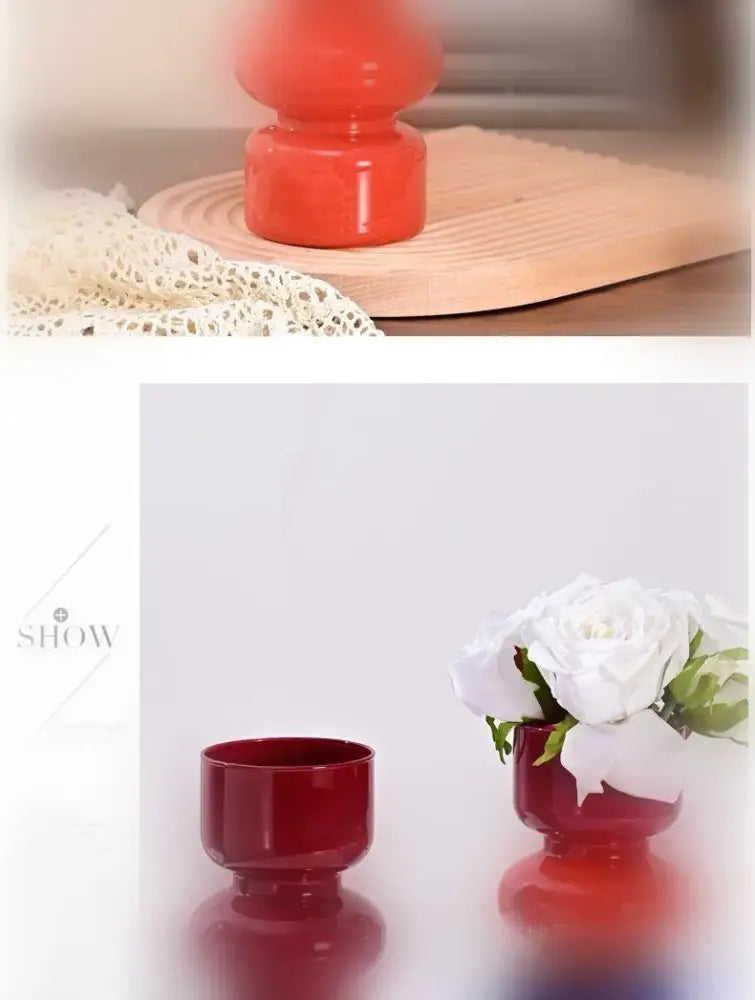 Red Blue Glass Vase