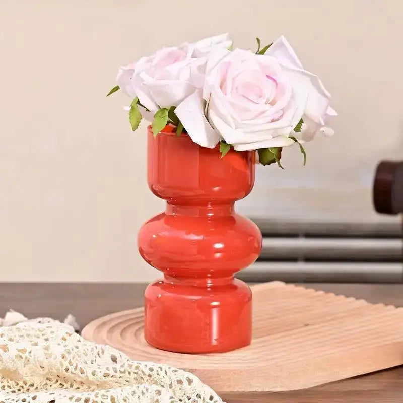 Red Blue Glass Vase