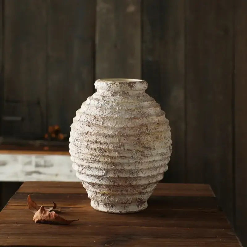 White Clay Textured Vase