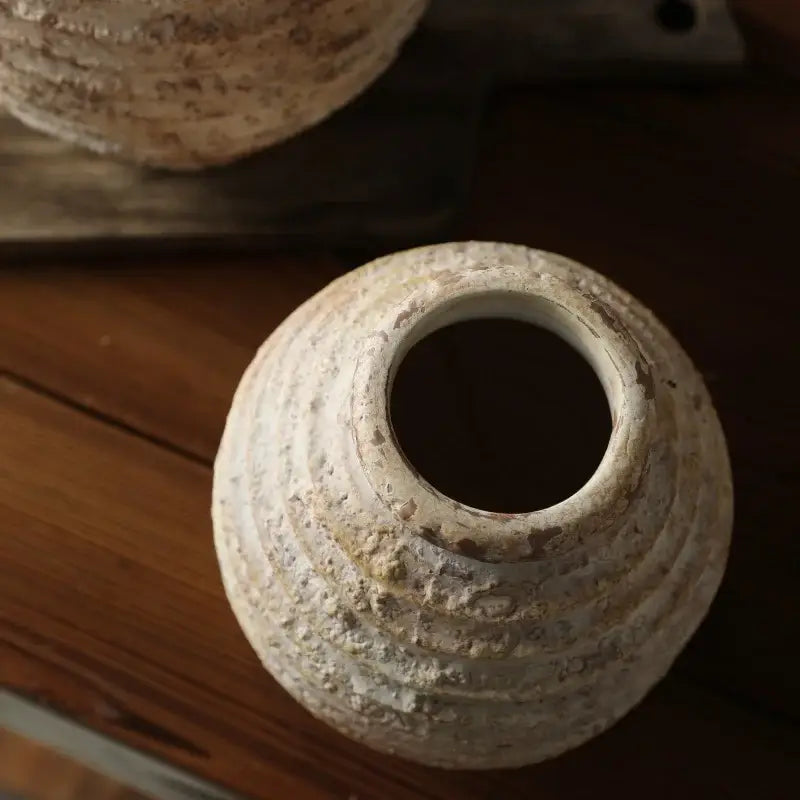 White Clay Textured Vase