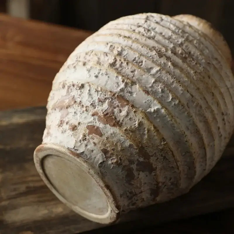 White Clay Textured Vase