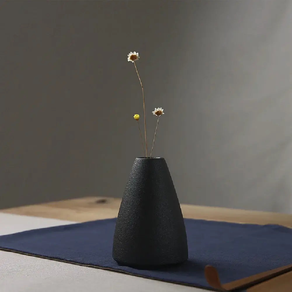 Black Ceramic Japanese Vase