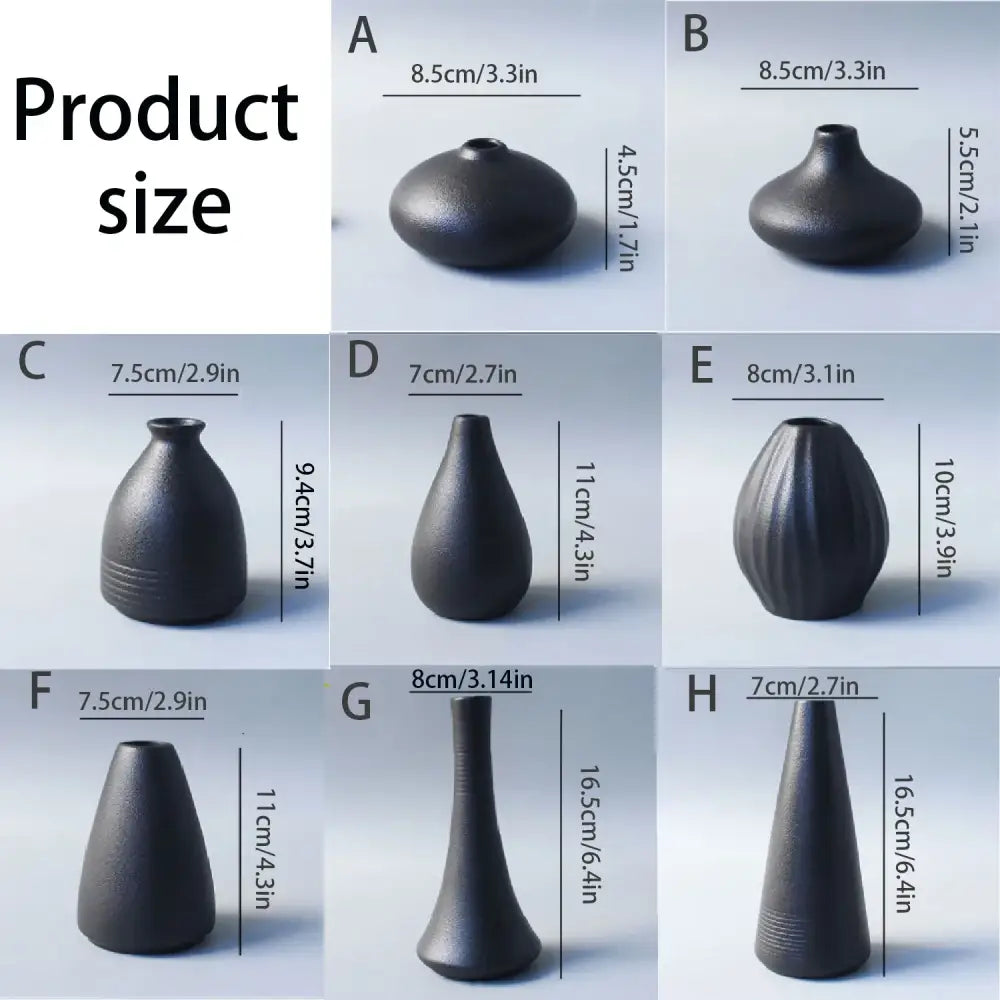 Black Ceramic Japanese Vase